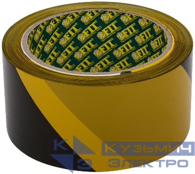Лента сигнальная 50ммх100м черн.-желт. FIT 11855
