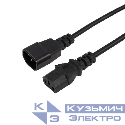 Шнур сетевой IEC 320 C13 - IEC 320 C14 3х0.75кв.мм 6А 1.8м Rexant 04-2723
