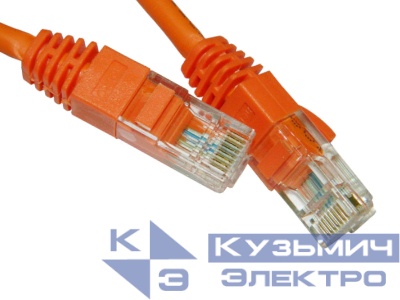 Патч-корд UTP4 cat.5e, 2.0м, литой коннектор, оранжевый, LSZH, Netko CKC