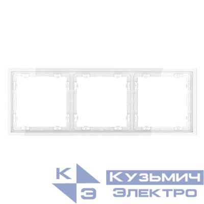 Рамка 3-м S70 пластик. бел. глянцевый Voltum VLS100301