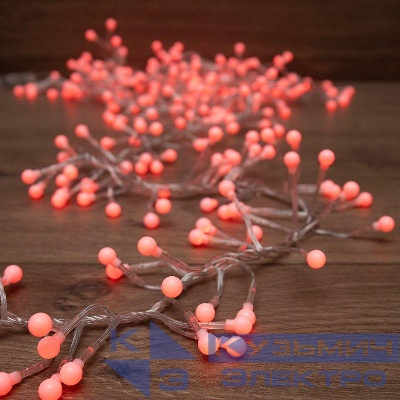 Гирлянда светодиодная "Мишура LED" 3м 288LED красн. 18Вт 220-240В IP20 провод ПВХ прозр. Neon-Night 303-602