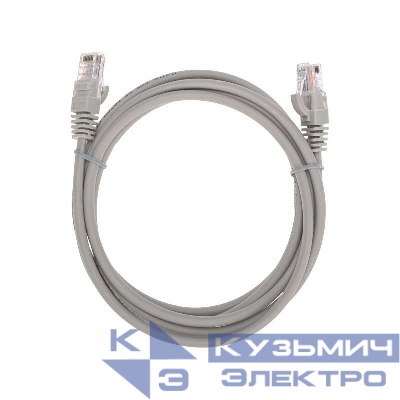 Патч-корд U/UTP CAT 5e RJ45-RJ45 26AWG LSZH сер. 2м Rexant 02-0100-2