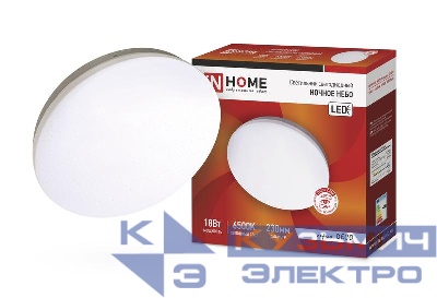 Светильник светодиодный DECO НОЧНОЕ НЕБО 18Вт 6500К 1170лм 230В 230х55мм IN HOME 4690612033495