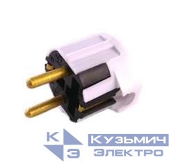 Вилка электрическая штепс. угловая с заземл. 16А бел. БЕЛТИЗ В16-003