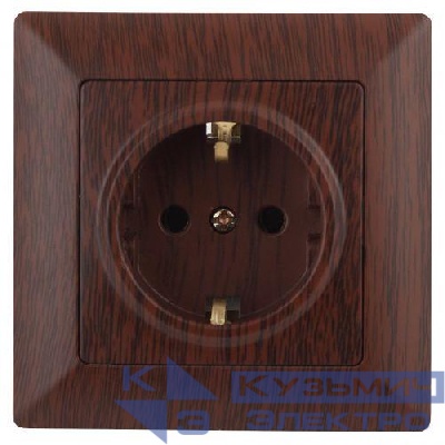 Розетка 1-м СП Solo 4-202-10 16А 250В IP20 2P+E Schuko с заземл. венге Intro Б0053655