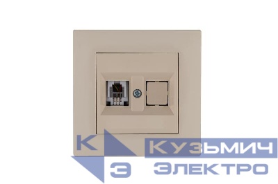 Розетка компьютерная CAT 5+гнездо Karea RIZZ крем Makel 88010035