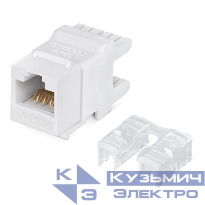 Вставка Keystone Jack RJ45 (8P8C) 180град. кат.6 Dual IDC (110&Krone type) бел. Cabeus 7961c