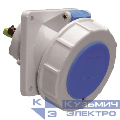 Розетка встраиваемая 16А 3п 2P+PE 6ч 230В IP67 наклонная 74х62 Bals 1266