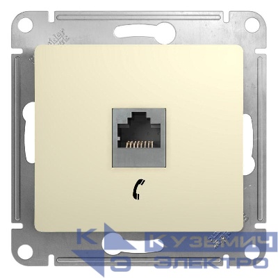 Розетка телефонная 1-м СП Glossa RJ11 механизм беж. SE GSL000281T