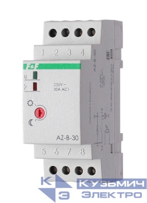 Фотореле AZ-B-30 2мод. 230В 30А 1НО IP20 выносн. герметичн. фотодатчик монтаж на DIN-рейке F&F EA01.001.012