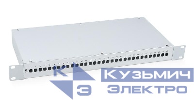 Кросс бокс оптический FO-19-32ST 19дюйм на 32 ST(FC) со сплайс-кассетой и КДЗС (без пигтейлов и проходных адаптеров) Cabeus 7934c