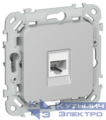 Розетка компьютерная СП FLITE РК5е-1-0-ФлА RJ45 кат.5E UTP механизм алюм. IEK FI-K12-1-K47