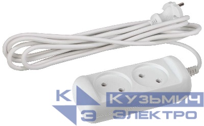 Удлинитель 2х3м без заземл. 10А IP20 U-2-3m-2х1 ПВС 2х1 Эра Б0028360