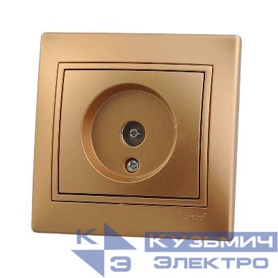 Розетка телевизионная проходная TV СП Mira зол. металлик LEZARD 701-1313-129