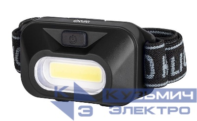 Фонарь налобный H9-L1W-bk 1Вт COB 100лм 3 режима: 100проц./30проц./мигающ. 3хAAA (не в компл.) ФАZА 5022386