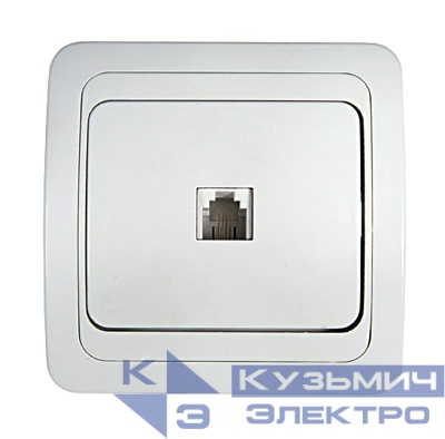 Розетка телефонная 1-м СП Classico 2034 16А IP20 бел. ASD / IN HOME 4690612000404