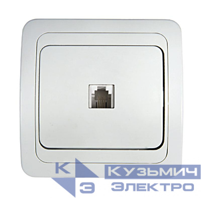 Розетка телефонная 1-м СП Classico 2034 16А IP20 бел. ASD / IN HOME 4690612000404