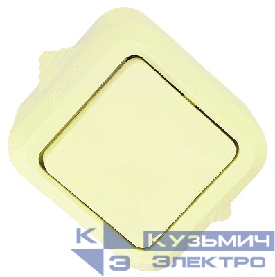 Переключатель проходной 1-кл. СП 10А IP44 п/герм. крем. Makel 18203
