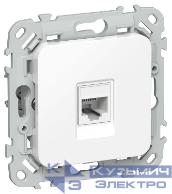 Розетка компьютерная СП FLITE РК5е-1-0-ФлБ RJ45 кат.5E UTP механизм бел. IEK FI-K12-1-K01