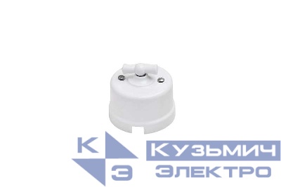 Выключатель поворотный 2-кл. ОП Лизетта 10А IP20 ретро 4 полож. ABS-пластик бел. Bironi B1-202-21