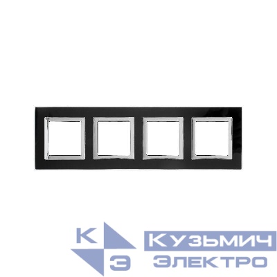Рамка 4-м 8мод. Avanti натуральн. стекло черн. DKC 4402828