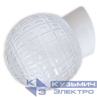 Светильник НББ 64-60-080 "Гранат" d150 1х60Вт E27 IP20 прозр./корпус наклонный бел. Элетех 1005100179