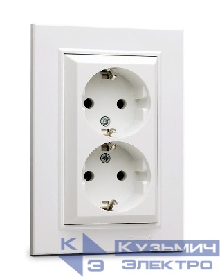 Розетка 2-я с/з СП Karea 16А IP20 бел. Makel 56001082