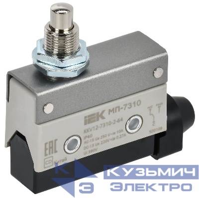 Микропереключатель концевой МП-7310 IP40 толкатель с резьбовым соединением IEK KKV12-7310-2-64