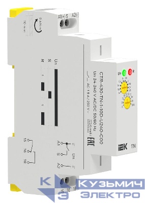 Реле задержки включения TN 1 контакт 24-240В AC/DC IEK CTR-430-TN-1-10D-U240-C00