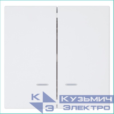 Выключатель 2-кл. СП FD 10А IP20 с подсветкой с накладкой механизм бел. матов. soft touch Jasmart FD3023NPWM