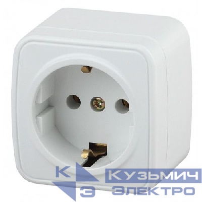 Розетка 1-м ОП Polo 3-202-01 16А IP20 250В 2P+E Schuko бел. Intro Б0036098