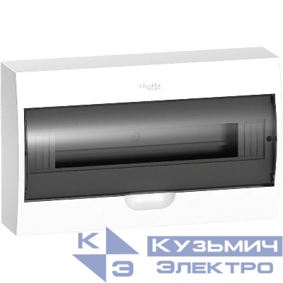 Бокс навесной ОП City9 Box 1 ряд 18мод. с прозр. дверцей SE EZ9E118S2SRU