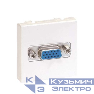 Плата 2-м с разъемом VGA "мама" 15контакт. 45х45мм Simon Connect бел. K100B-9