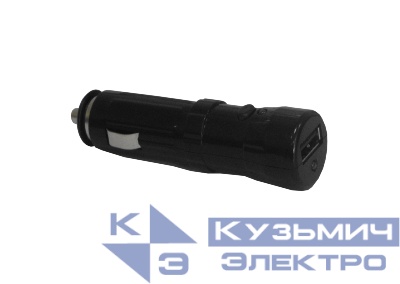 Автомобильное зарядное устройство USB, 1 порт, 5В, выходная сила тока 1А, LED фонарик (до 3х часов работы), черный, блистер, Netko РАСПРОДАЖА
