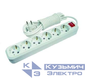 Удлинитель 6х5м с заземл. 16А IP20 с выкл. Makel MGP234