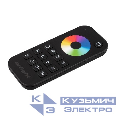 Пульт SMART-R28-RGBW Black (1 зона 2.4G) (IP20 пластик) Arlight 023479