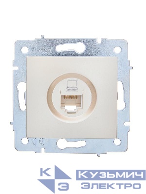 Розетка компьютерная 1-м СП ASTI IP20 RJ45 механизм Cat 5e жемчуж./бел. перламутр. LEZARD 7081-3088-139