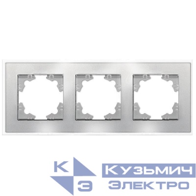 Рамка 3-м Афина стеклянная серебр. UNIVersal 2268