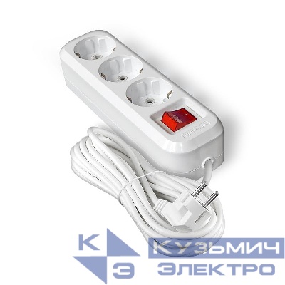 Удлинитель 3х10м с заземл. IP20 S-303А ПВС 3х1.5 с выкл. Universal 1729