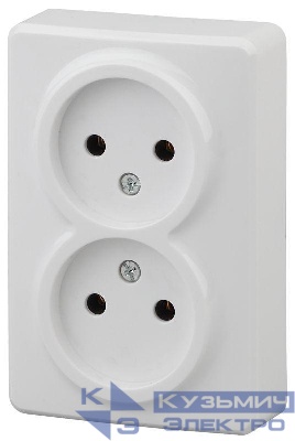 Розетка 2-м ОП Эра Эксперт 11-2202-01 16А IP20 250В 2х2P бел. Эра Б0020682