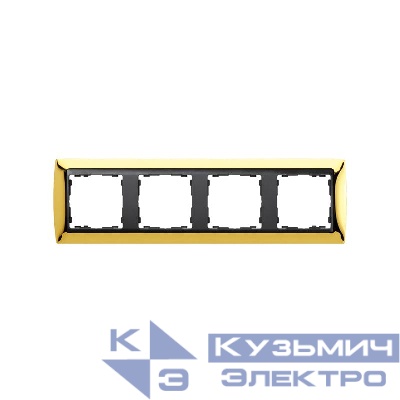 Рамка 4-м Simon82 золото/графит Simon 82844-66
