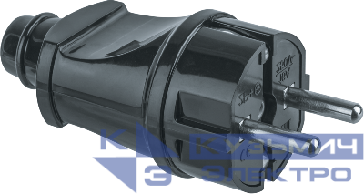 Вилка прямая 61 360 NCA-PL02-16A-E-BL с заземл. черн. Navigator 61360