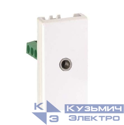 Розетка СП Simon 27 IP20 3.5мм "mini-jack" для наушников узкий модуль винты механизм бел. Simon 2701092-030