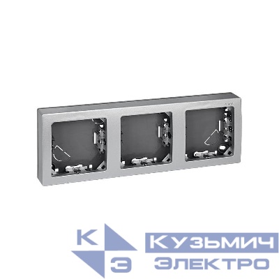 Рамка 3-м Simon73 Loft горизонт. алюм. Simon 73630-63