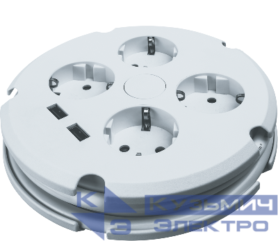 Удлинитель 4х1.5м с заземл. 16А IP20 61 456 NPE-USB02-04-150-ESC-3х1 2хUSB 2.1А 3х1 с выкл. Navigator 61456