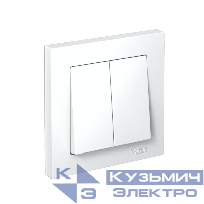 Выключатель 2-кл. AtlasDesign (сх. 5) 10AX быстрозажим. клем. в сборе бел. SE ATN000152S
