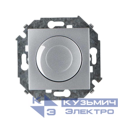 Регулятор напряжения поворотно-нажимной 500Вт 230В Simon15 винтовой зажим алюм. 1591311-033