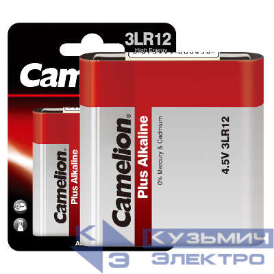 Элемент питания алкалиновый "квадрат" 3LR12 4.5В Plus Alkaline (блист.1шт) Camelion 1656