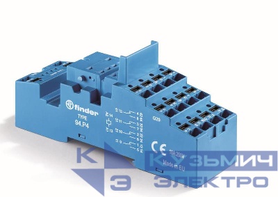 Розетка с безвинт. клеммами Push-in для реле 55.33 таймера 85.03 модули 86.00 99.02 в комплекте пластик. клипса 094.91.3 син. FINDER 94P3SPA