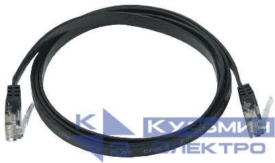 Патч-корд кат.6 UTP плоский 1м черн. ITK PC09-C06U-1M-FL